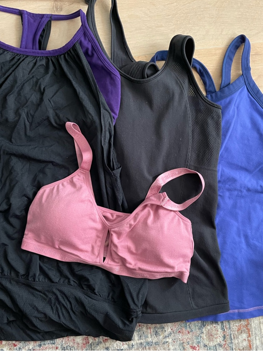 3 LULULEMON Tanks and 1 JUICE COUTOURE Pink Sports Bra